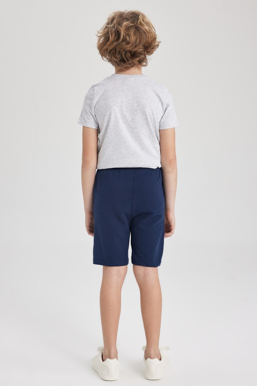 Erkek Çocuk - Genç Erkek Açık Gri Melange Erkek Çocuk Regular Fit 2'li Şort