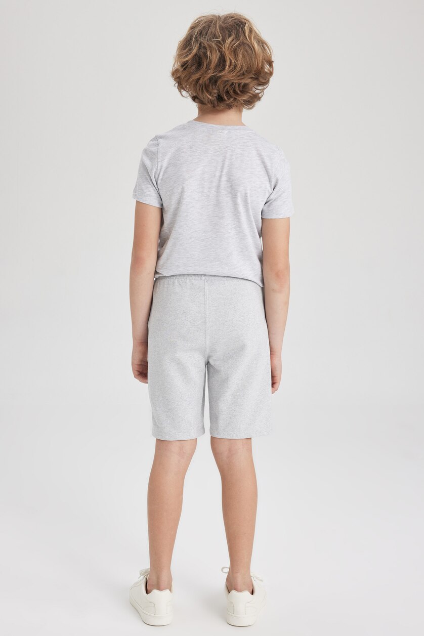 Erkek Çocuk - Genç Erkek Açık Gri Melange Erkek Çocuk Regular Fit 2'li Şort