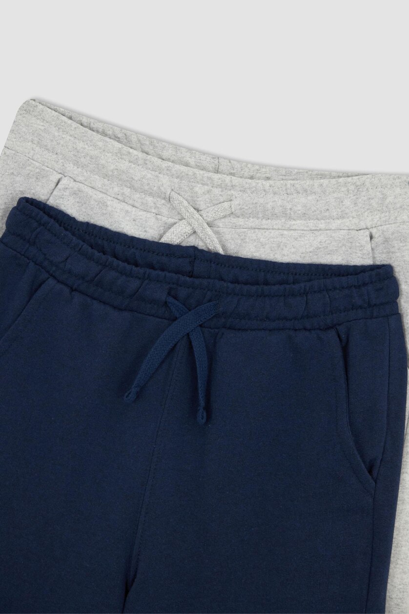 Erkek Çocuk - Genç Erkek Açık Gri Melange Erkek Çocuk Regular Fit 2'li Şort