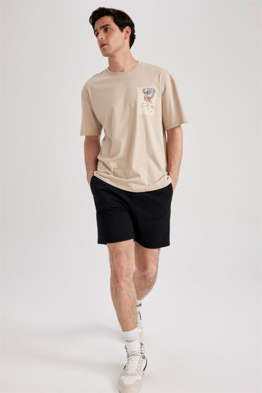 MAN Beige Comfort Fit Short Sleeve T-Shirt