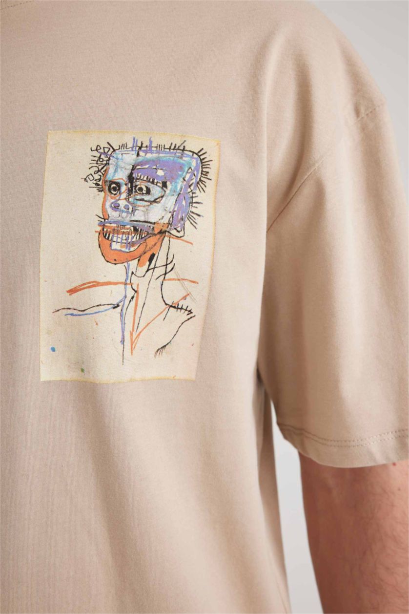 MAN Beige Comfort Fit Short Sleeve T-Shirt