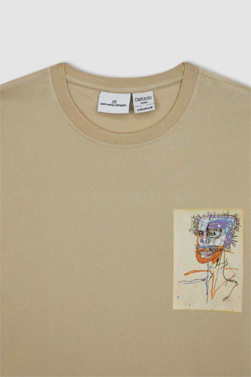 MAN Beige Comfort Fit Short Sleeve T-Shirt