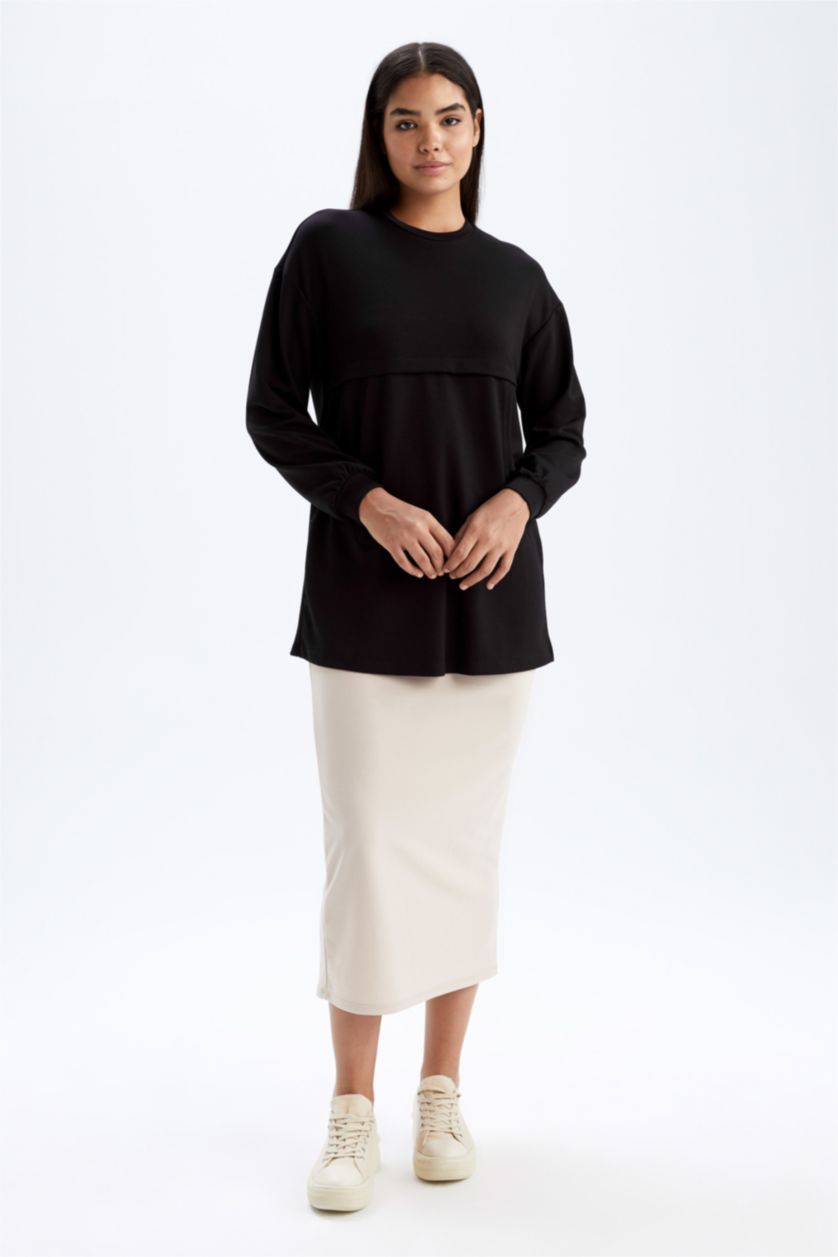 FEMME Beige Jupe Midi à coupe régulière