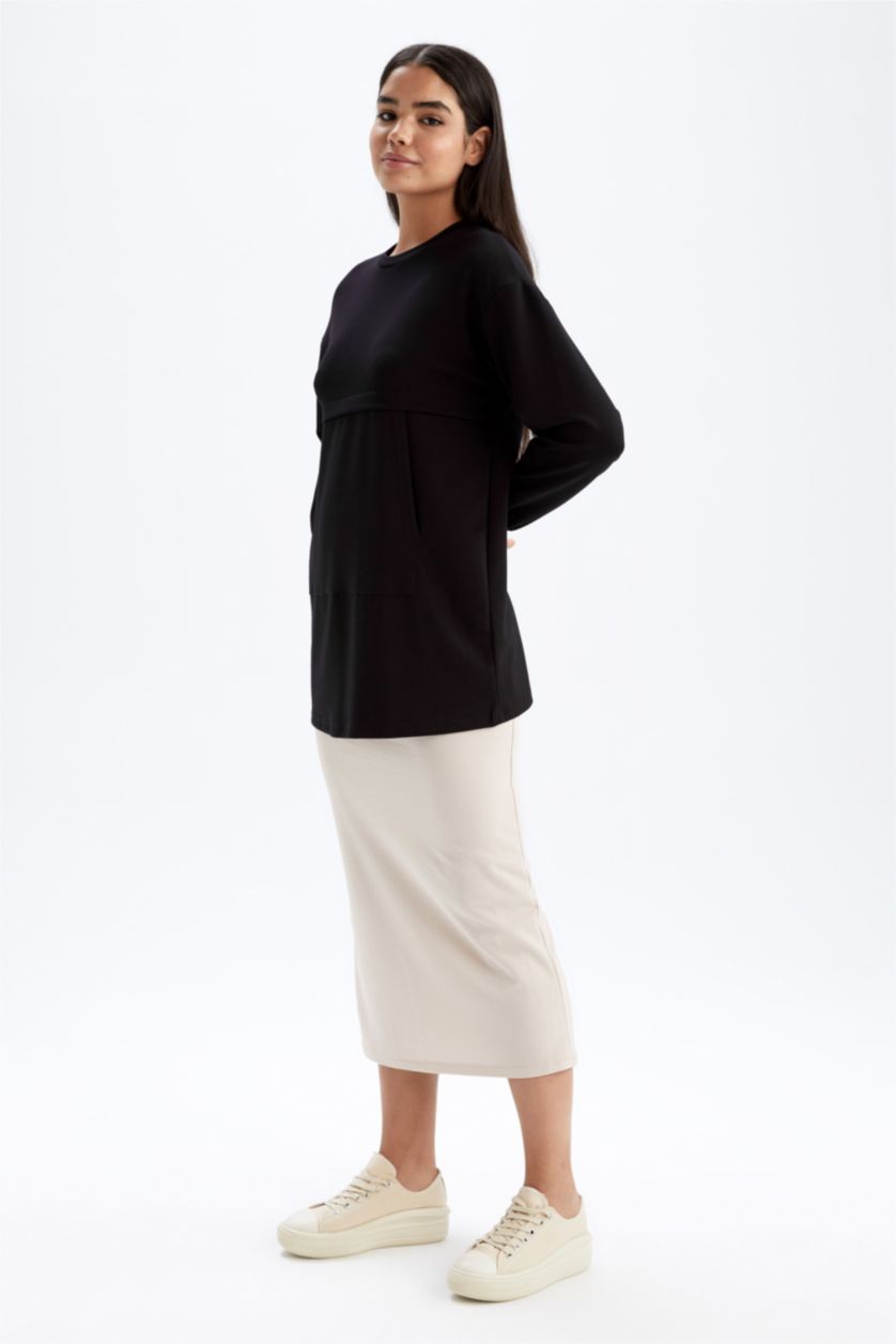 FEMME Beige Jupe Midi à coupe régulière