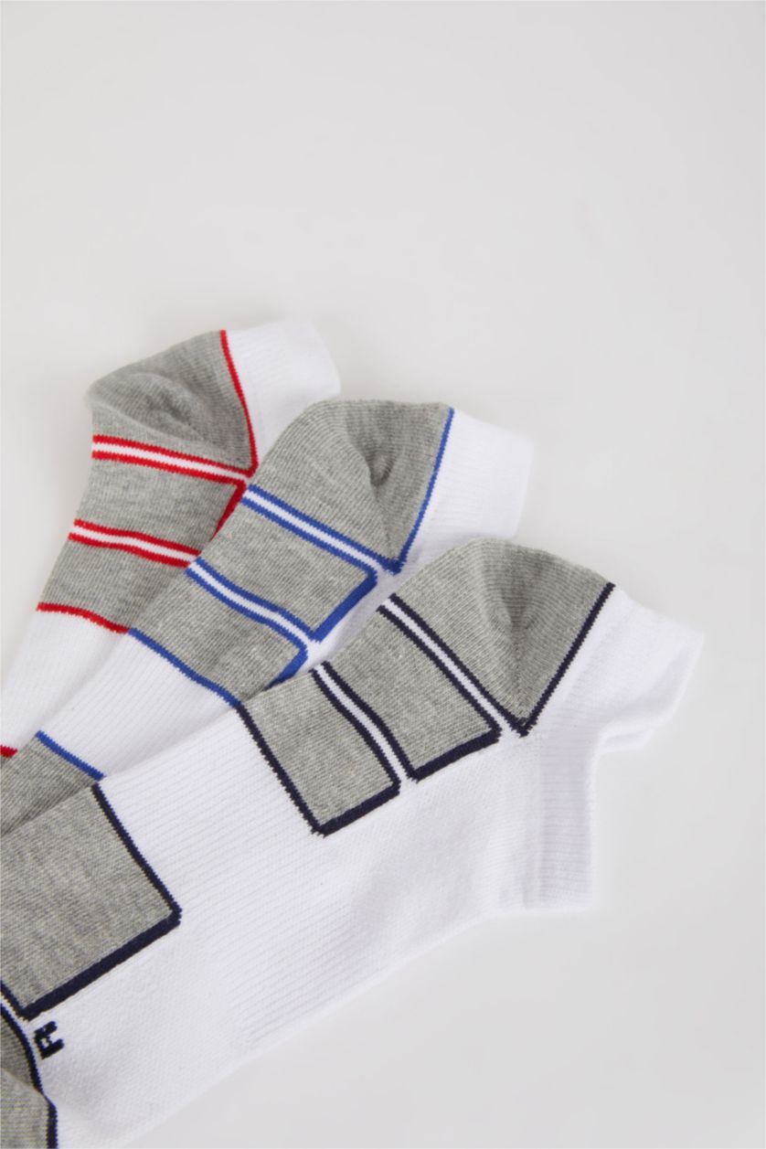 Мужчины Белый 3 piece Cotton Short Socks