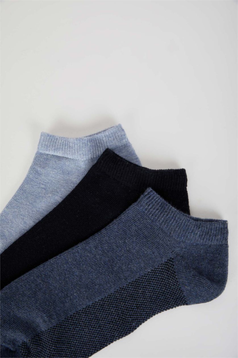 Erkek Lacivert Erkek 3'lü Pamuklu Patik Çorap
