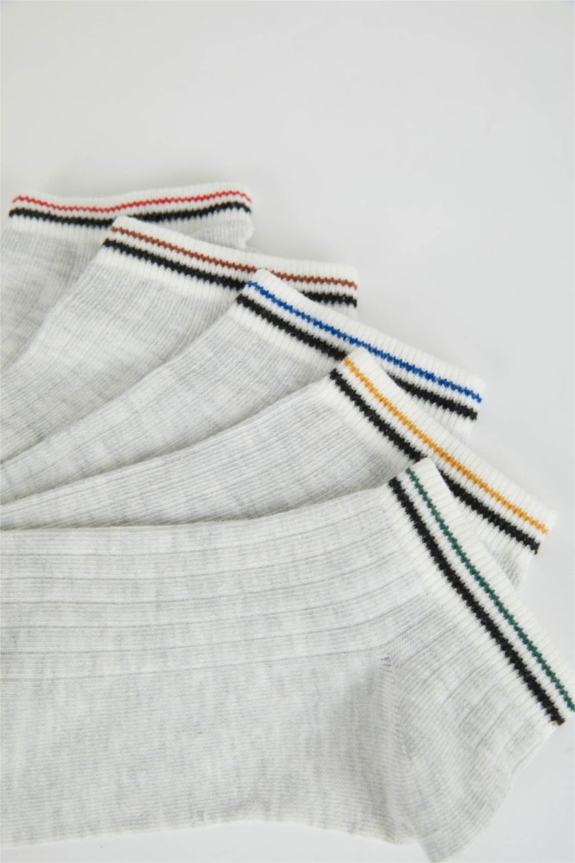 رجال رمادي جوارب ولادي قصيرة قطن - 5 قطع