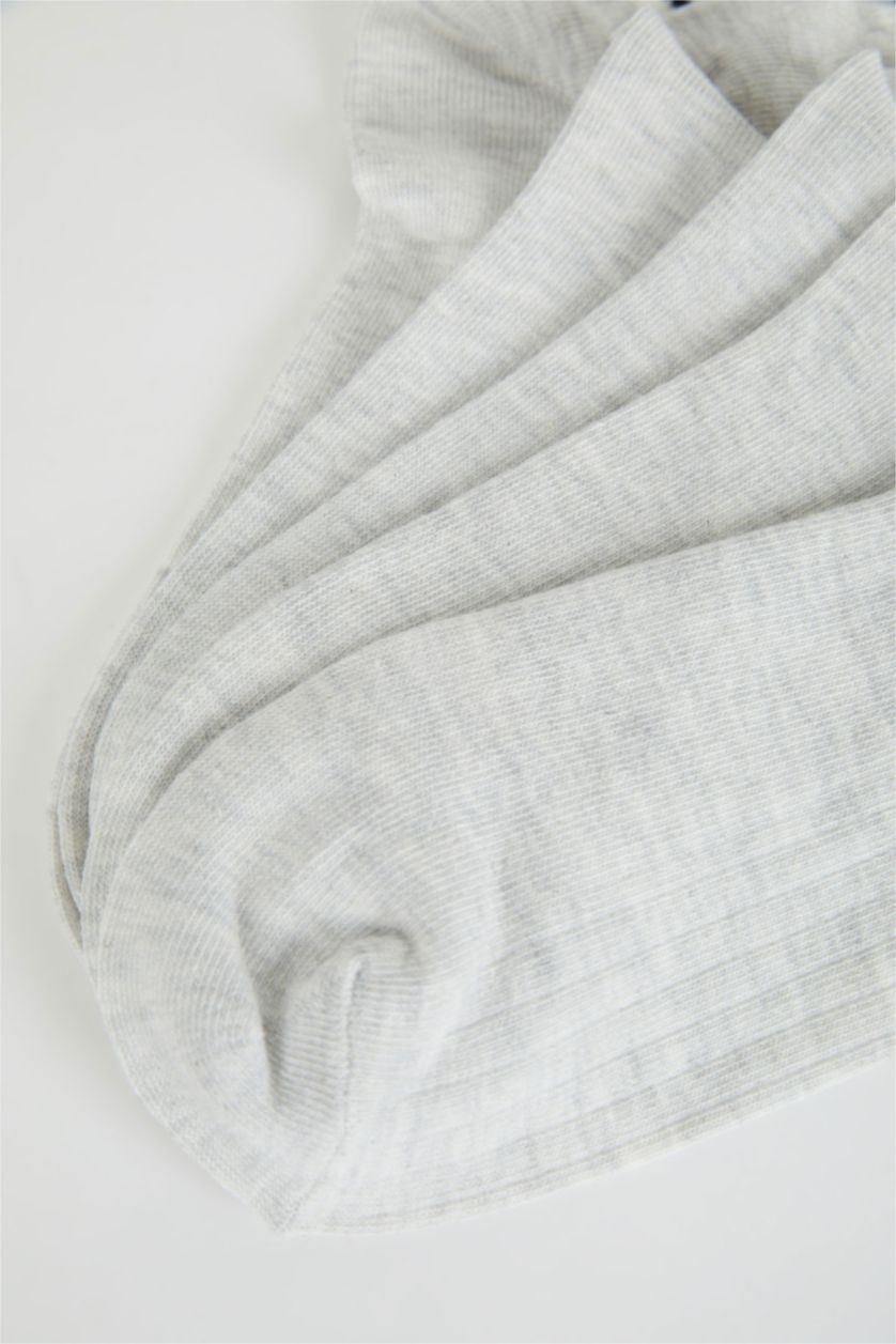 رجال رمادي جوارب ولادي قصيرة قطن - 5 قطع