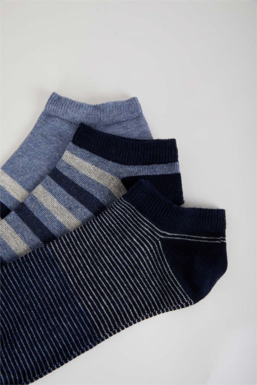 Erkek Lacivert Erkek 3'lü Pamuklu Patik Çorap