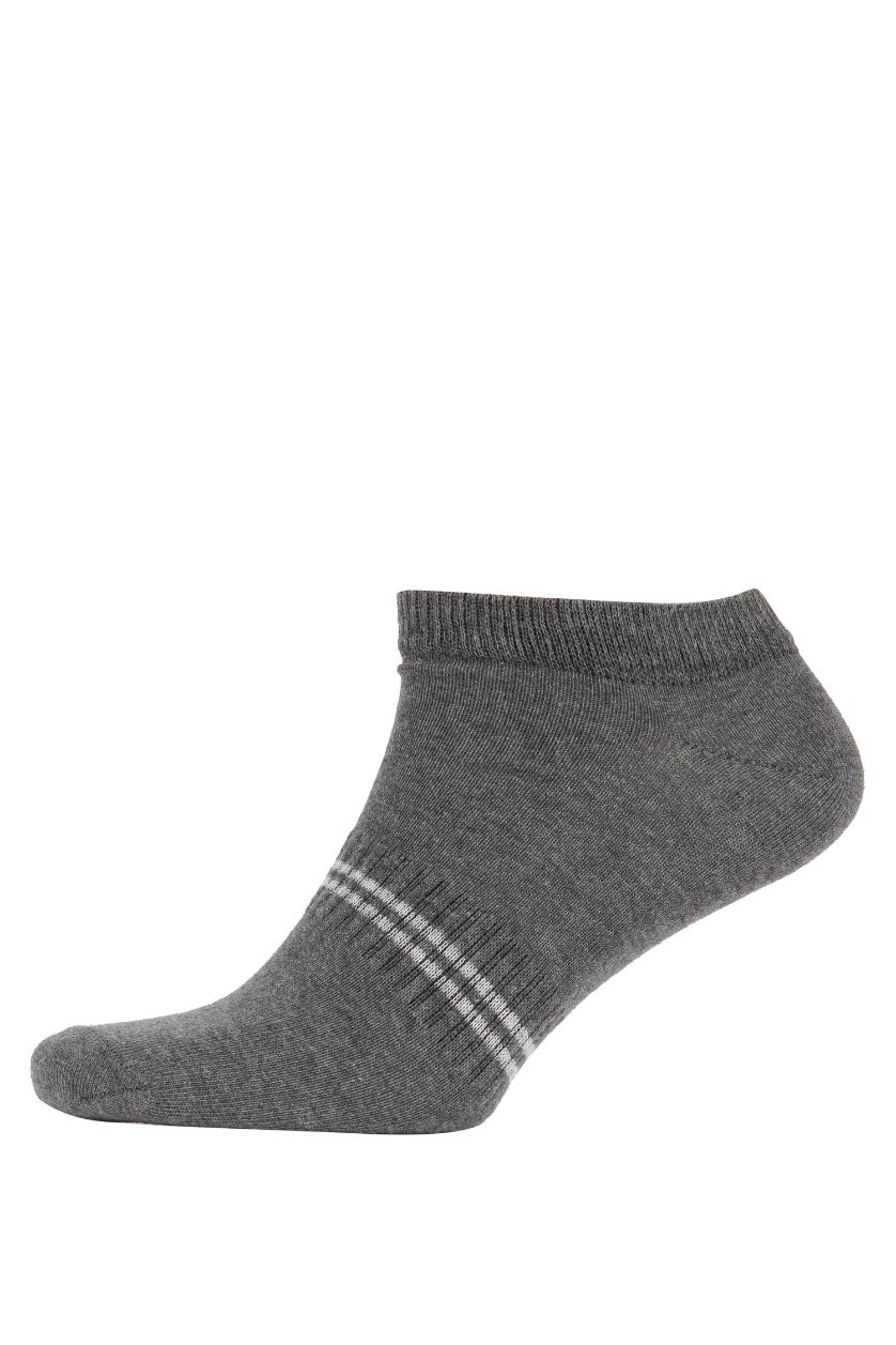 Erkek Karma Erkek Baskılı 5'li Pamuklu Patik Çorap