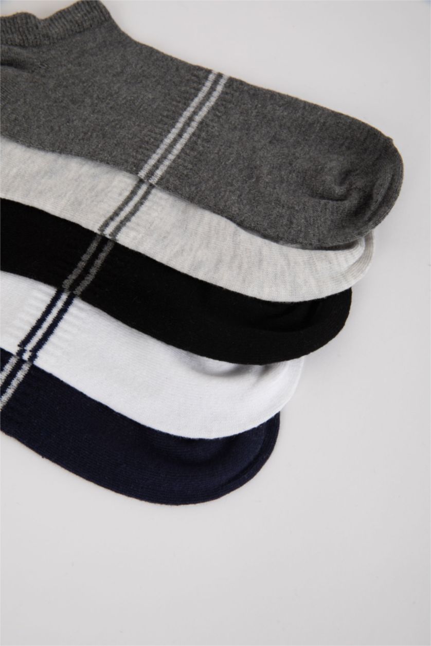 Erkek Karma Erkek Baskılı 5'li Pamuklu Patik Çorap