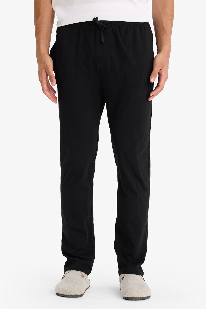 Man Black Regular Fit Knitted Bottoms