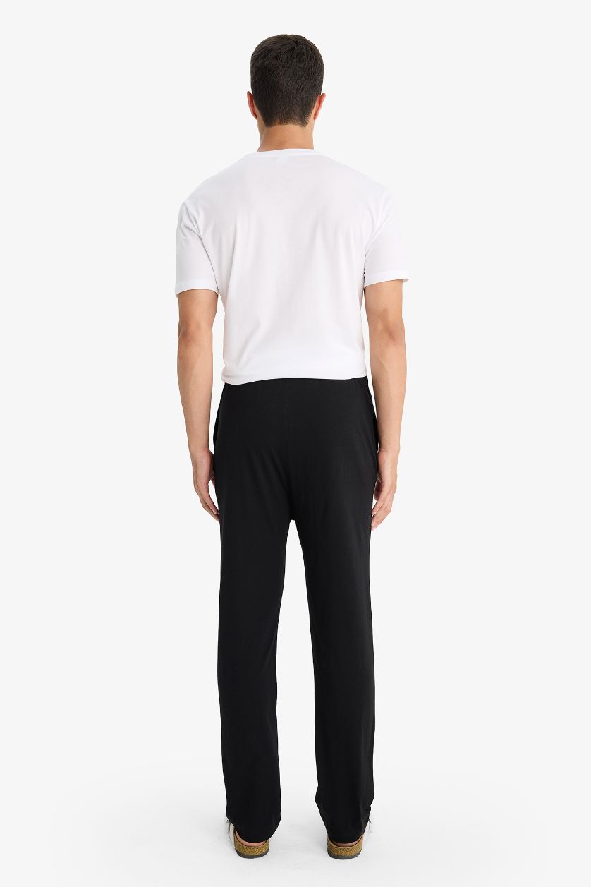 Man Black Regular Fit Knitted Bottoms