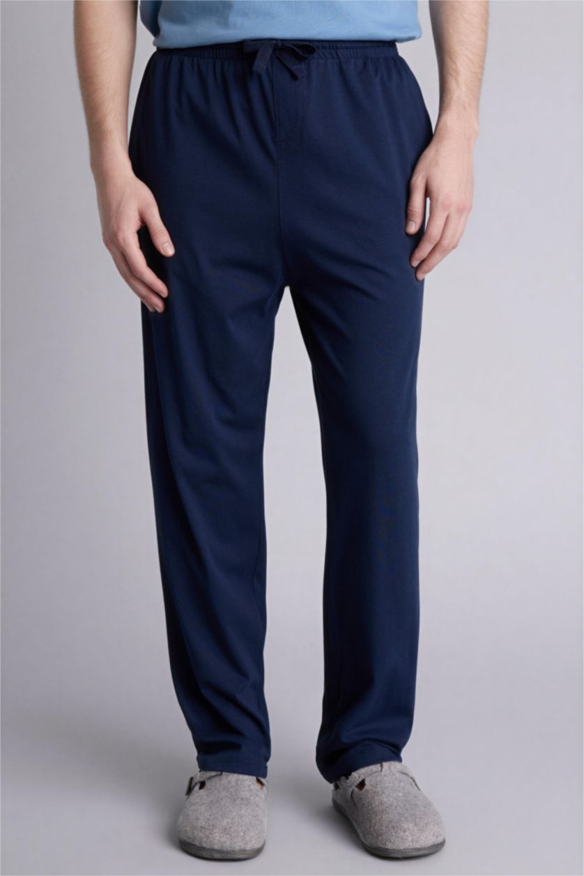 Man NAVY بنطلون بجامة قصة عادية قطن 100%