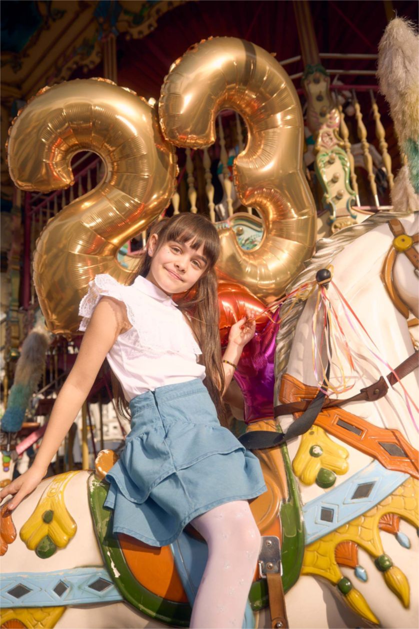 GIRLS & TEENS Light Blue Girl Child Jean Skirt