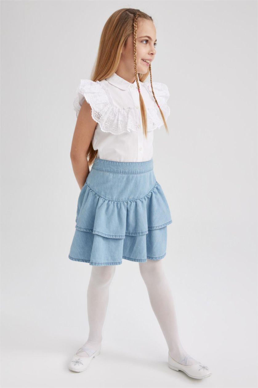 GIRLS & TEENS Light Blue Girl Child Jean Skirt