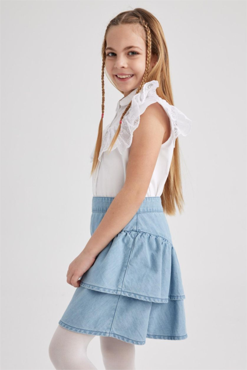 GIRLS & TEENS Light Blue Girl Child Jean Skirt