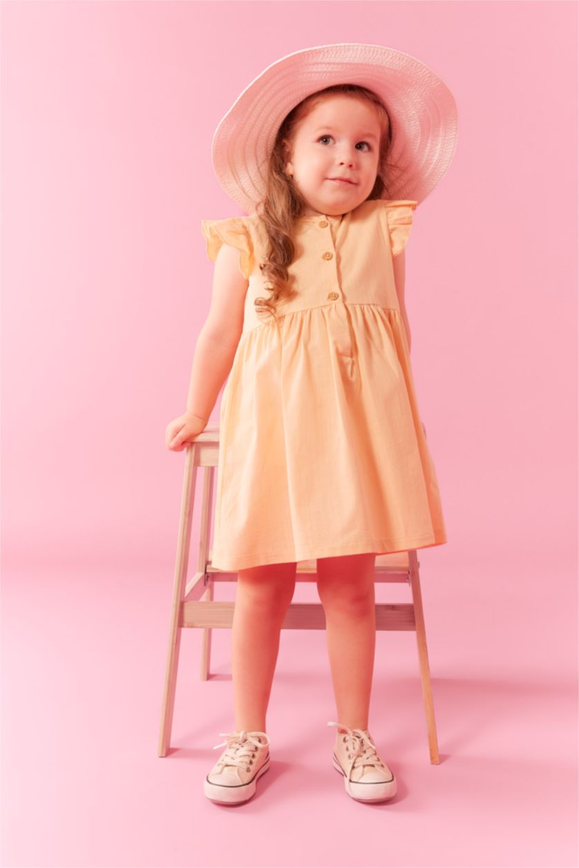 BABY GIRL Light Yellow Regular Fit Sleeveless Woven Dress