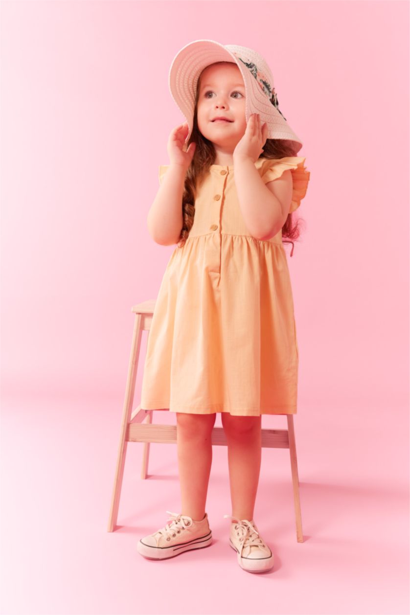 BABY GIRL Light Yellow Regular Fit Sleeveless Woven Dress