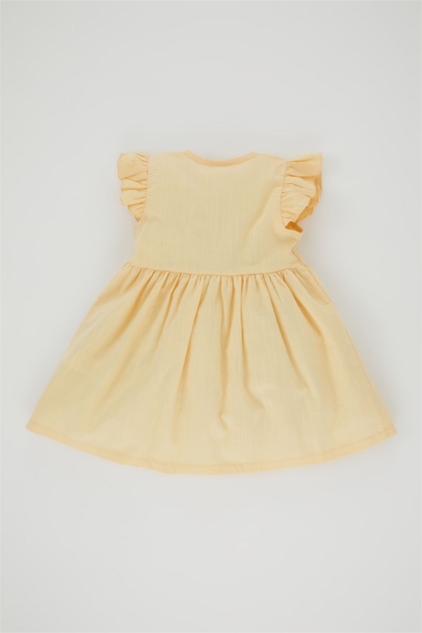 BABY GIRL Light Yellow Regular Fit Sleeveless Woven Dress
