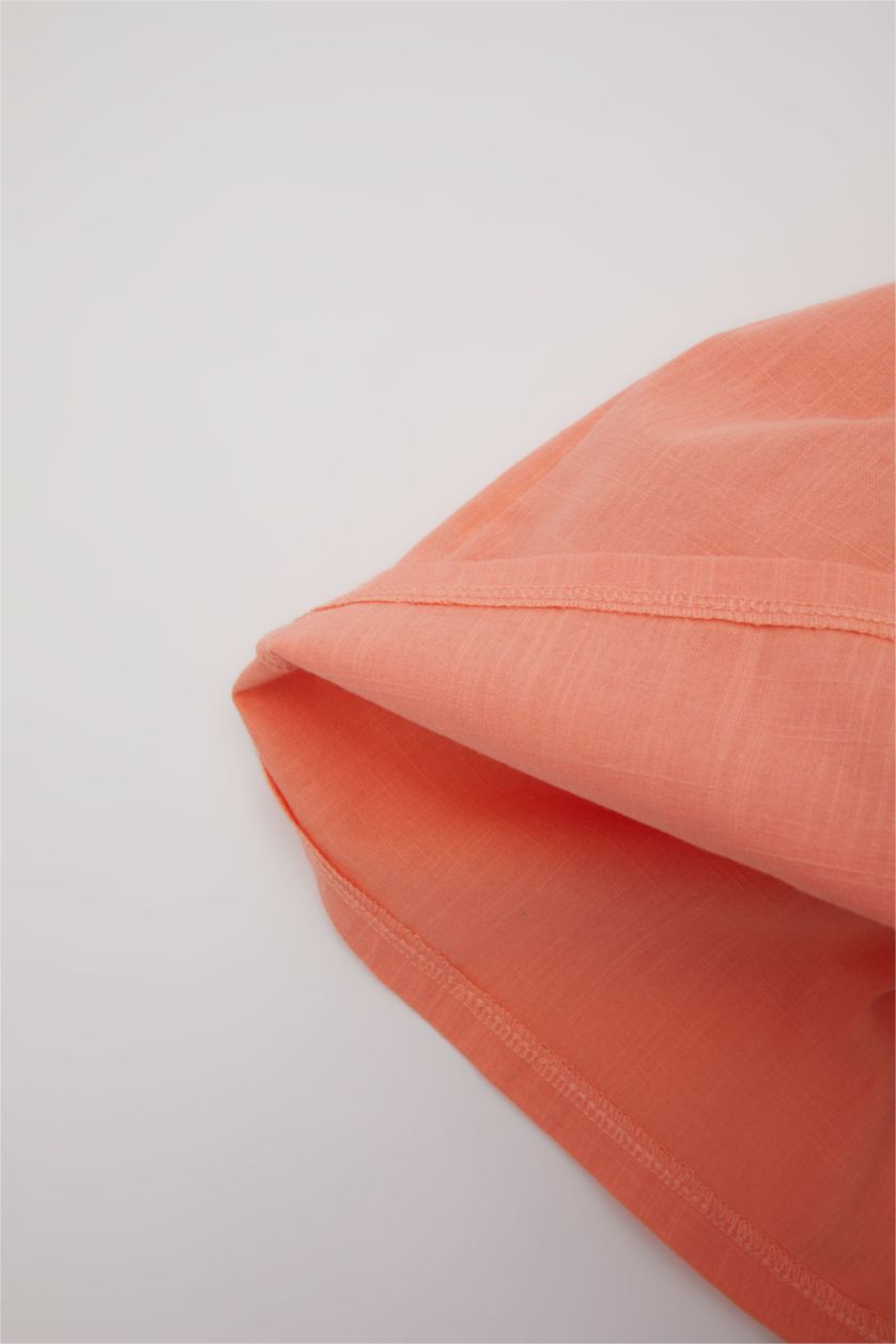 Baby Girl Salmon Baby Girl Sleeveless Linen Look Dress