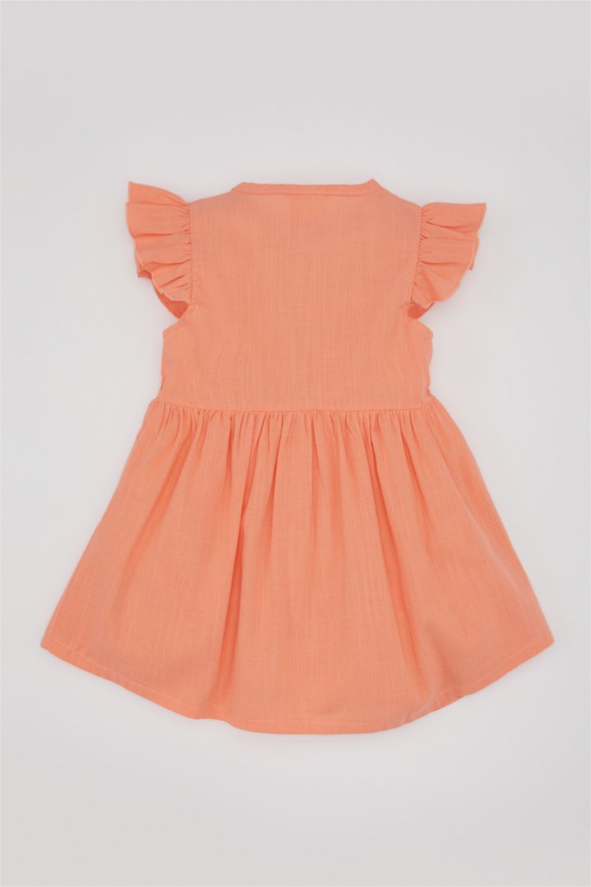 Baby Girl Salmon Baby Girl Sleeveless Linen Look Dress