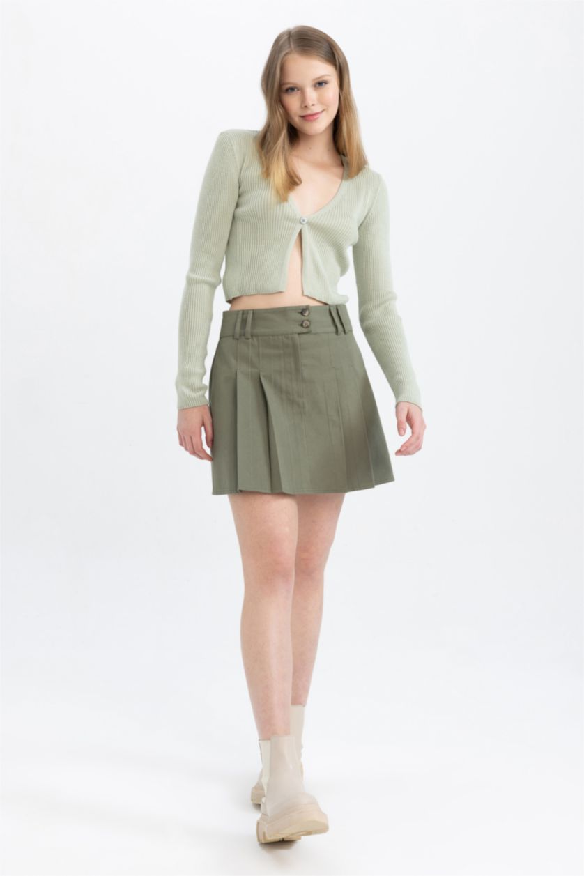 FEMME Bleu Cardigan en Tricot Slim à col en V