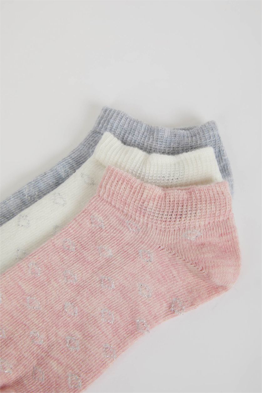 Kız Çocuk - Genç Kız Karma Kız Çocuk Çizgili 3'lü Pamuklu Patik Çorap