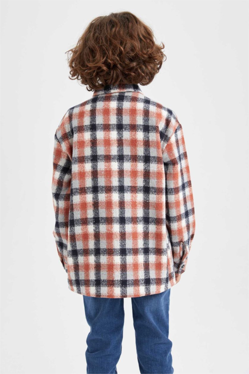 GARÇONS Gris Chemises à manches longues Flanelle Col Polo Garçon