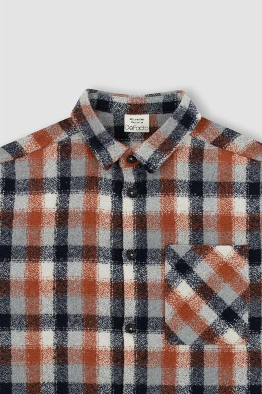 GARÇONS Gris Chemises à manches longues Flanelle Col Polo Garçon