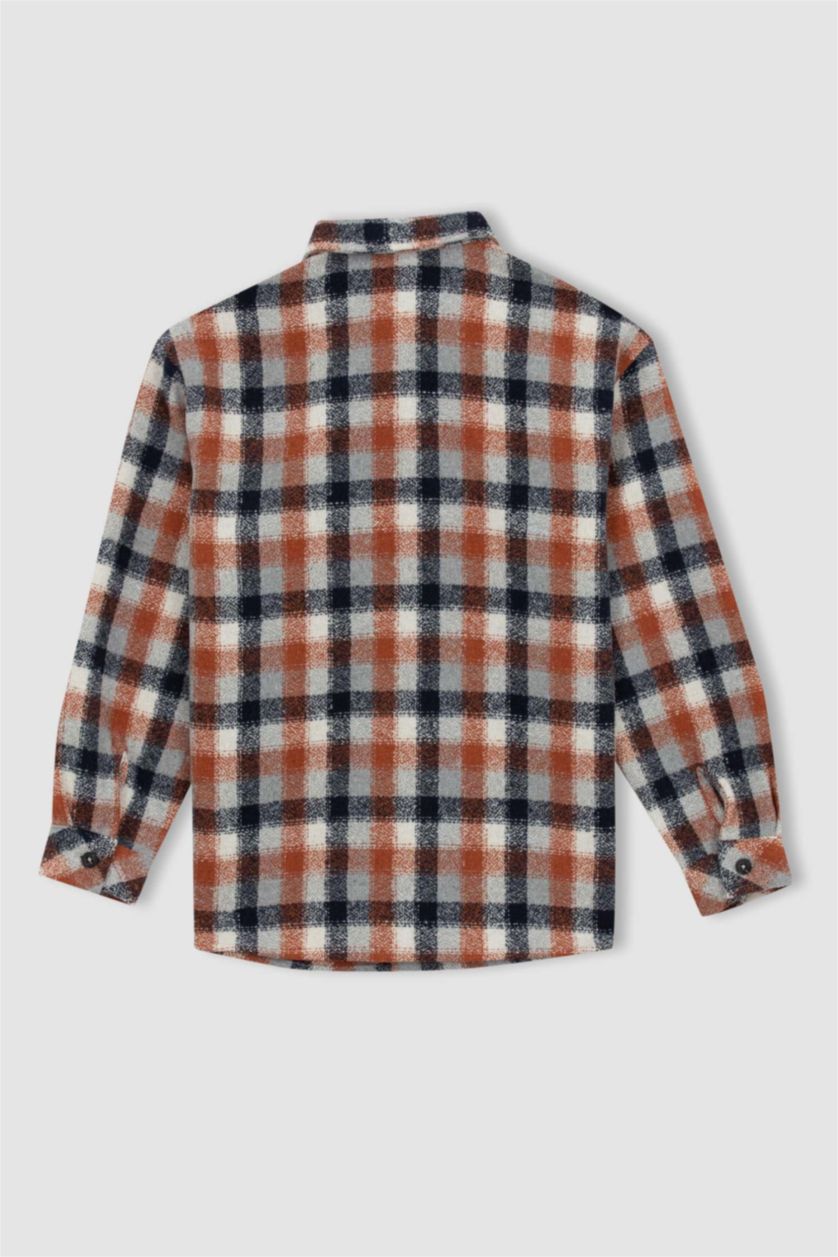 GARÇONS Gris Chemises à manches longues Flanelle Col Polo Garçon