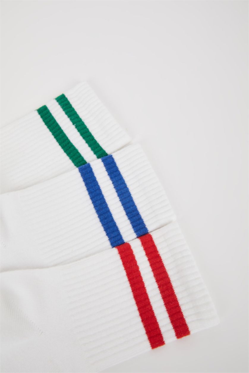 Женщины Белый Длинные носки из хлопка для женщин, 3 пары