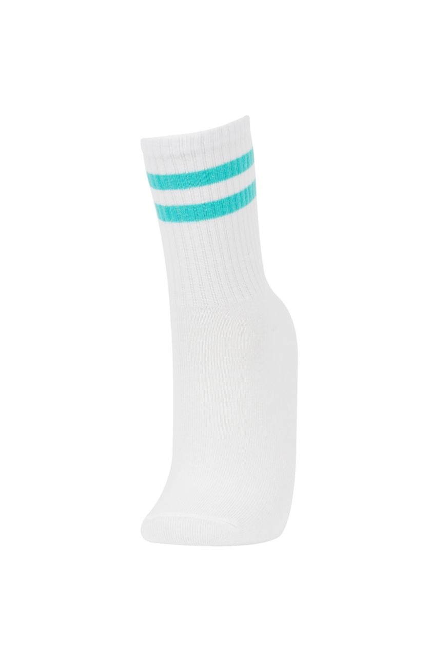 FEMME Blanc Lot De 3 Paires De Chaussettes Longues En Coton Defacto Fit Pour Femmes