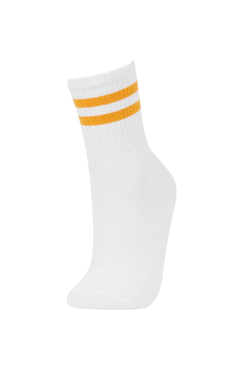 FEMME Blanc Lot De 3 Paires De Chaussettes Longues En Coton Defacto Fit Pour Femmes