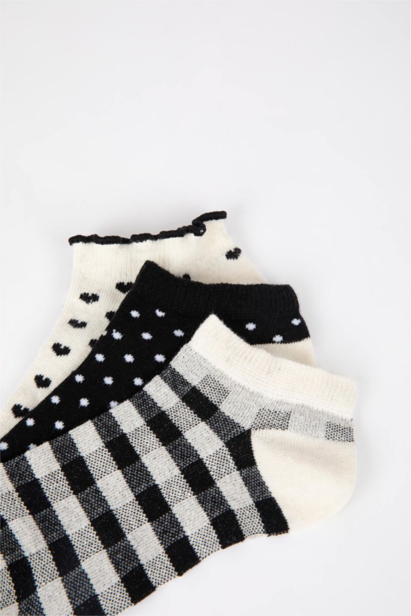 WOMAN Black Women 3 Pack Cotton Booties Socks