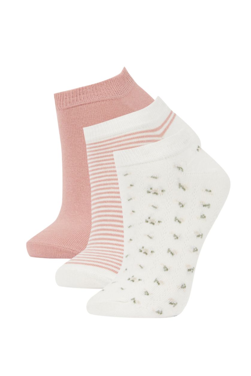 Kadın Karma Kadın 3'lü Pamuklu Patik Çorap