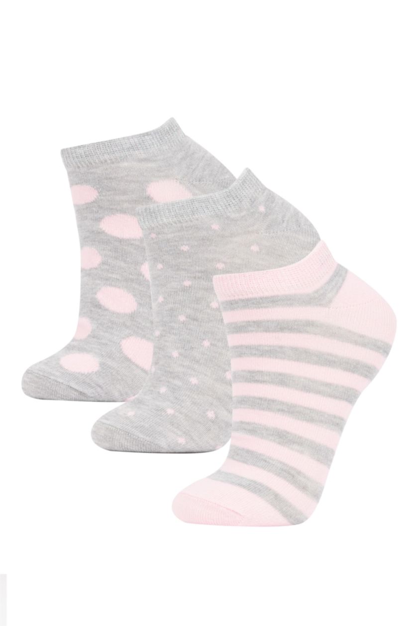 WOMAN MIXED Women 3 Pack Cotton Booties Socks