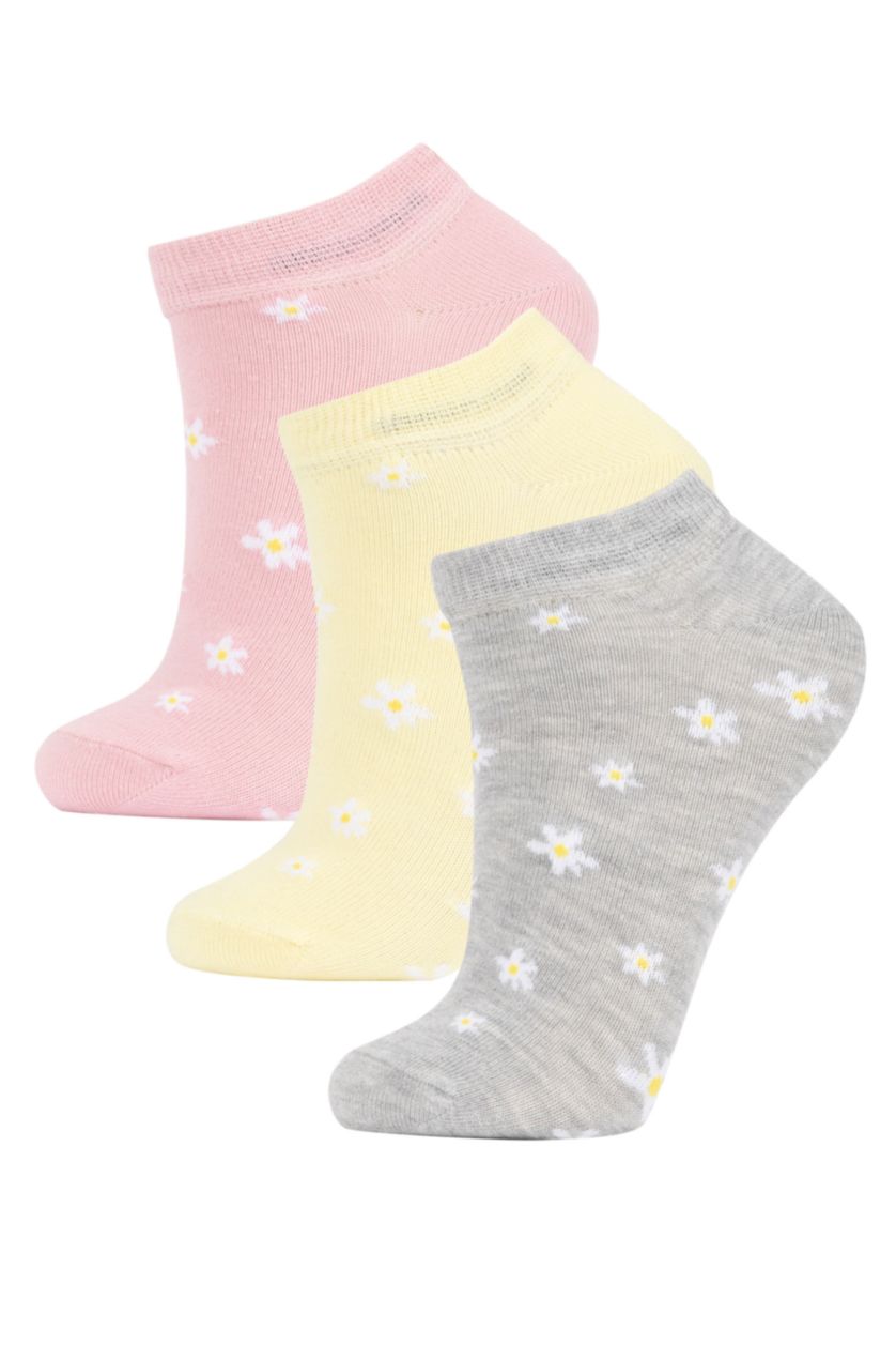 WOMAN MIXED Women 3 Pack Cotton Booties Socks