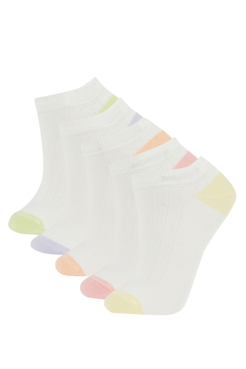 WOMAN White Women 5 Pack Cotton Booties Socks