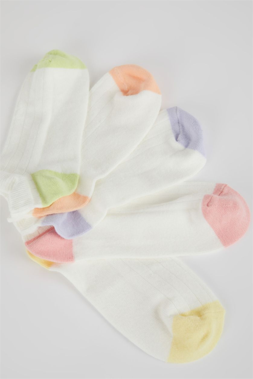 WOMAN White Women 5 Pack Cotton Booties Socks