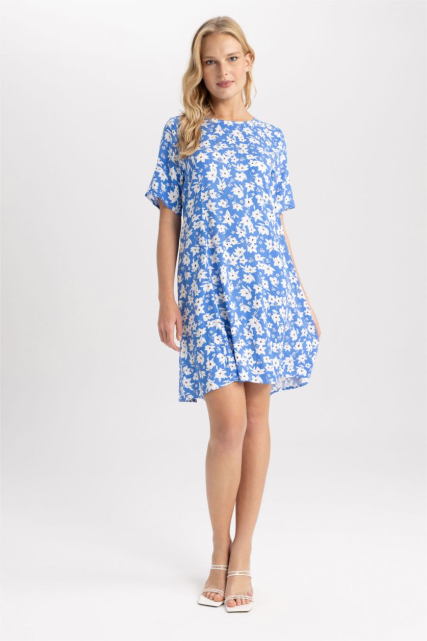 FEMME Bleu Robes Très court Col arrondi