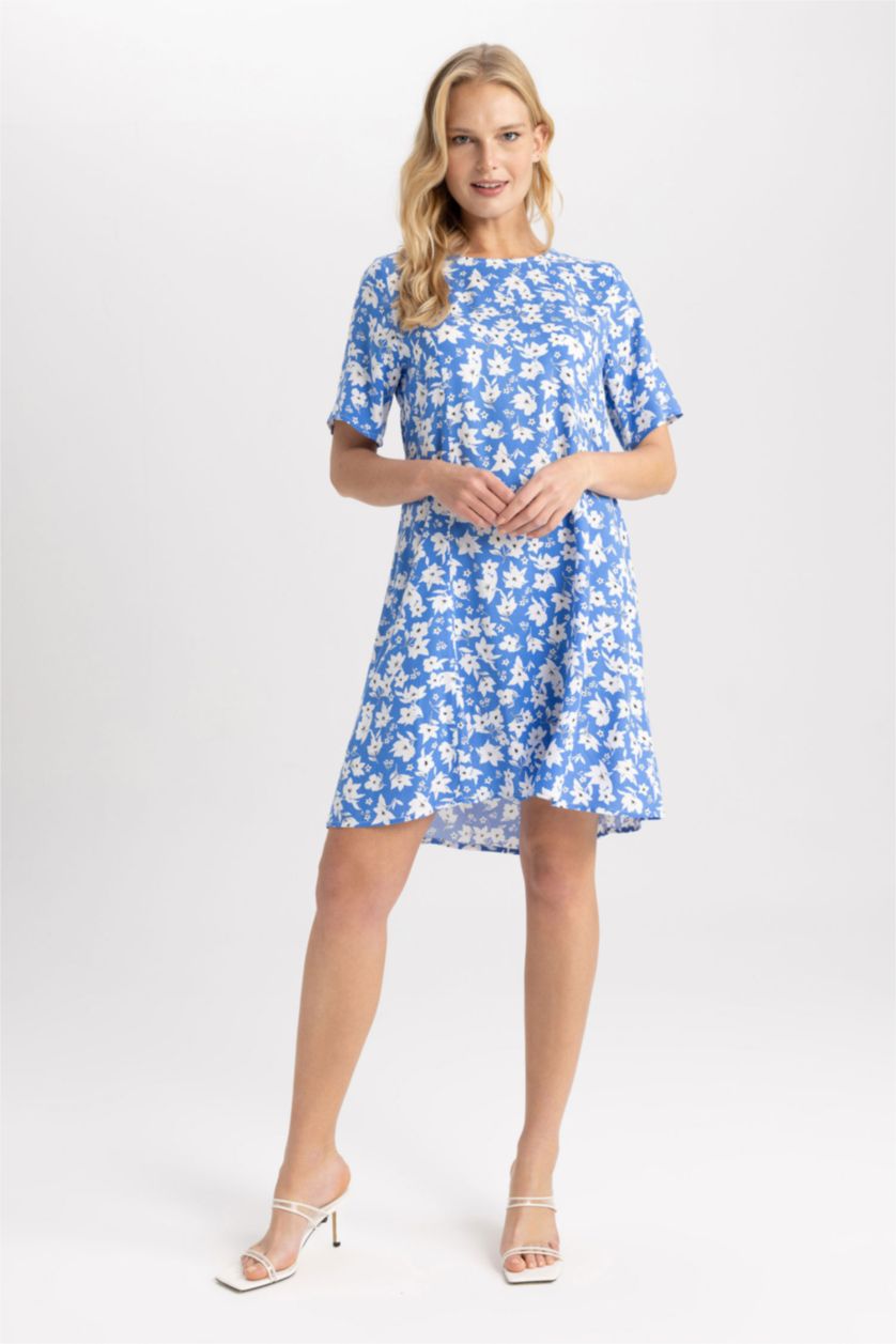 FEMME Bleu Robes Très court Col arrondi