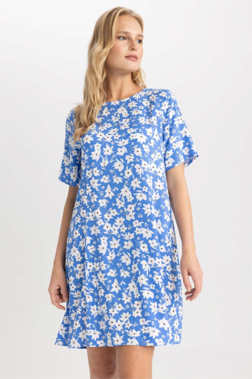 FEMME Bleu Robes Très court Col arrondi