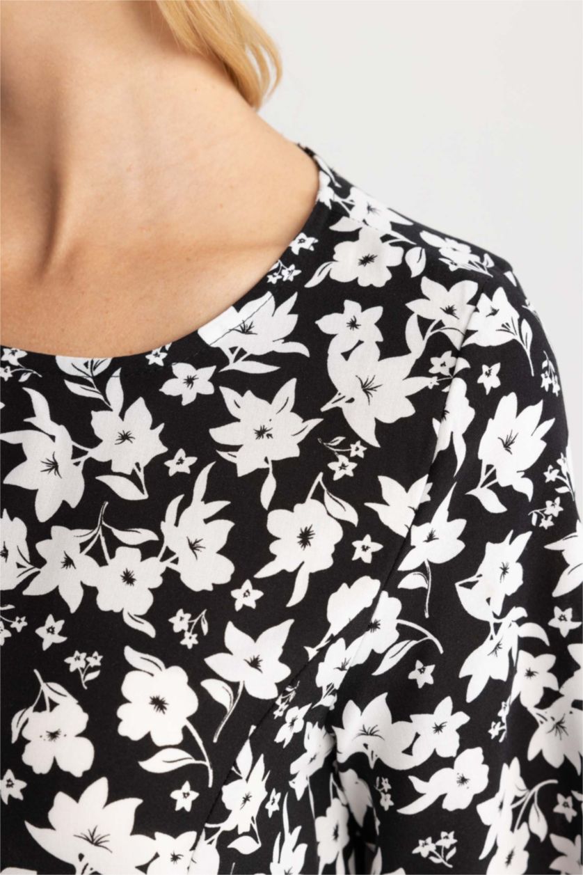 FEMME Noir Robes Très court Col arrondi