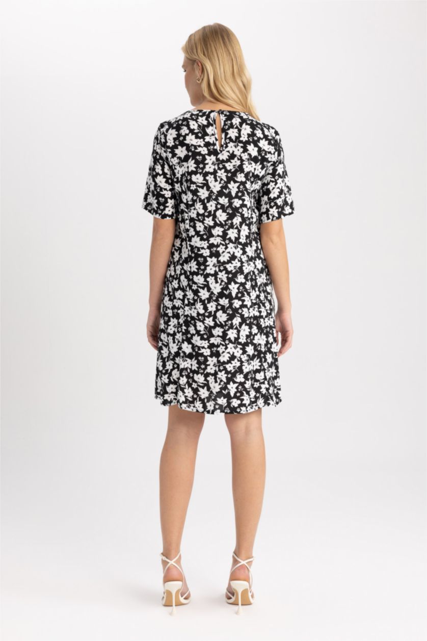 FEMME Noir Robes Très court Col arrondi