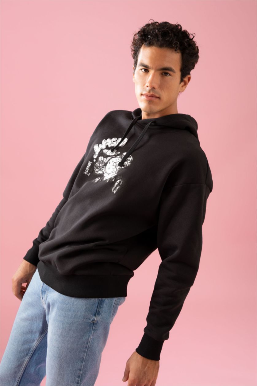 Siyah Erkek Oversıze Sweatshirt 2735649 | DeFacto