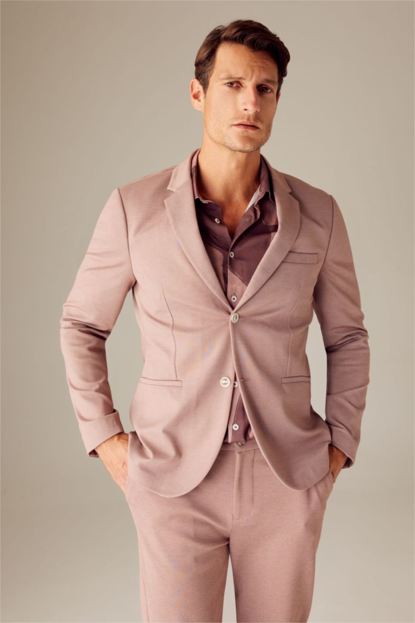 Erkek Gülkurusu Slım Fıt Blazer Ceket