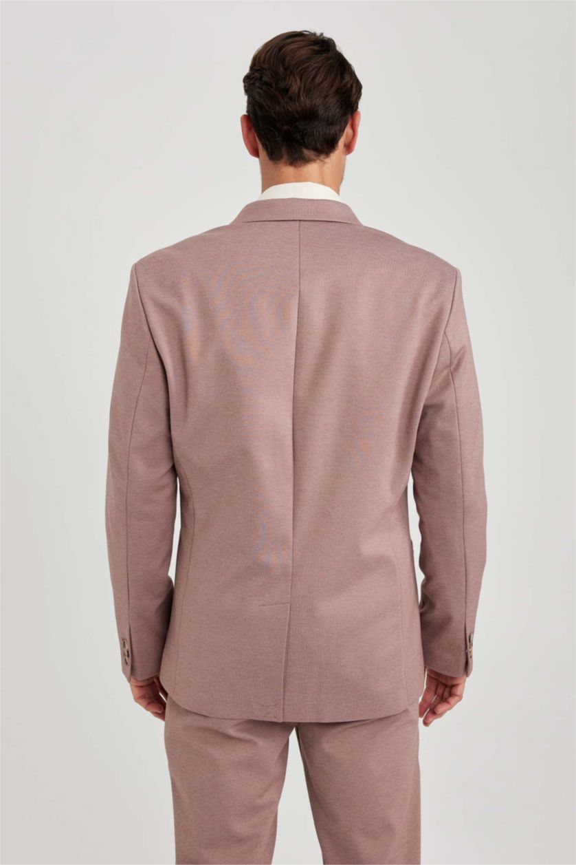 Erkek Gülkurusu Slım Fıt Blazer Ceket