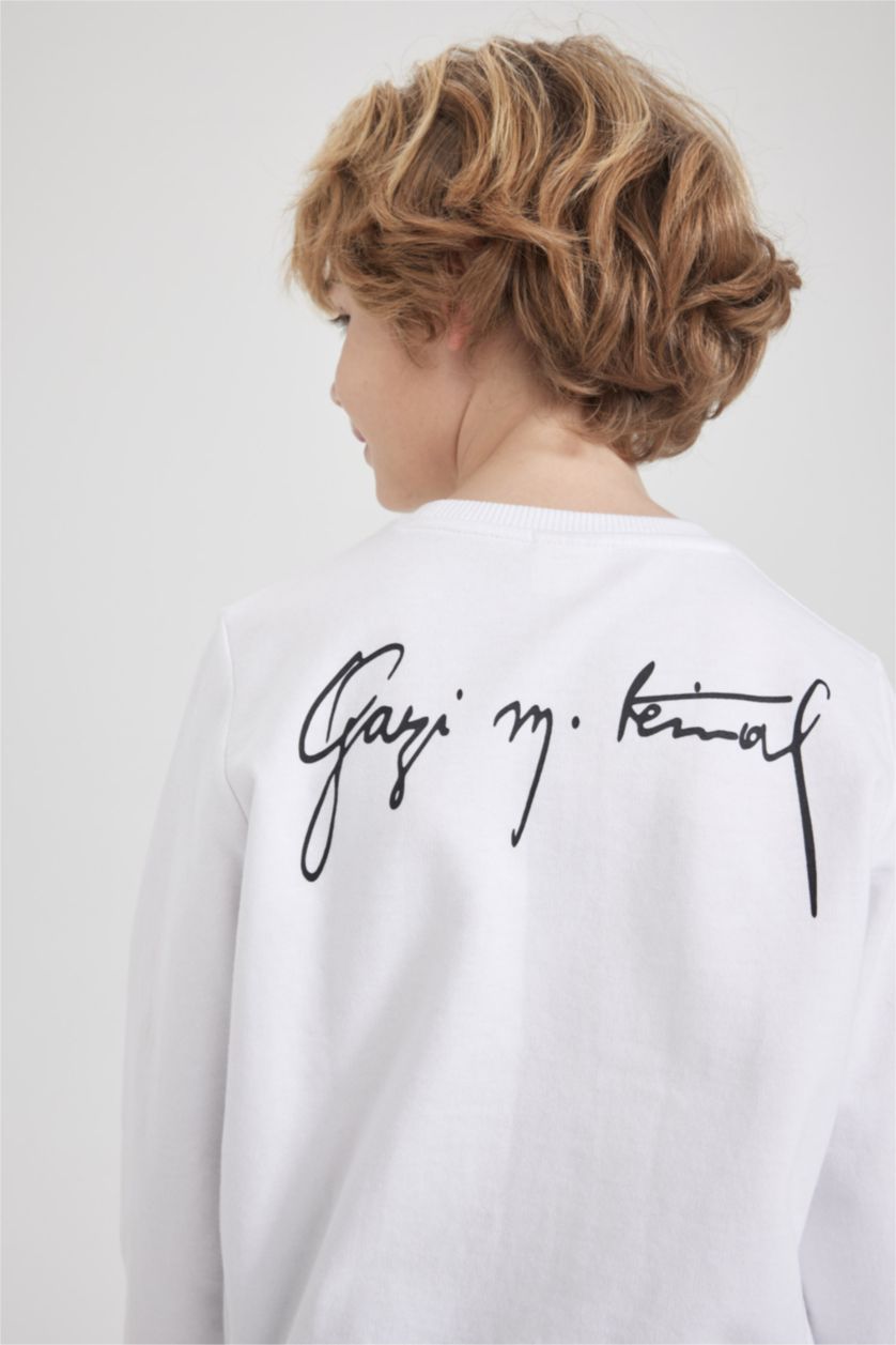 Хлопчачий Білий Світшот стандартного крою з тонкої тканини для хлопчиків