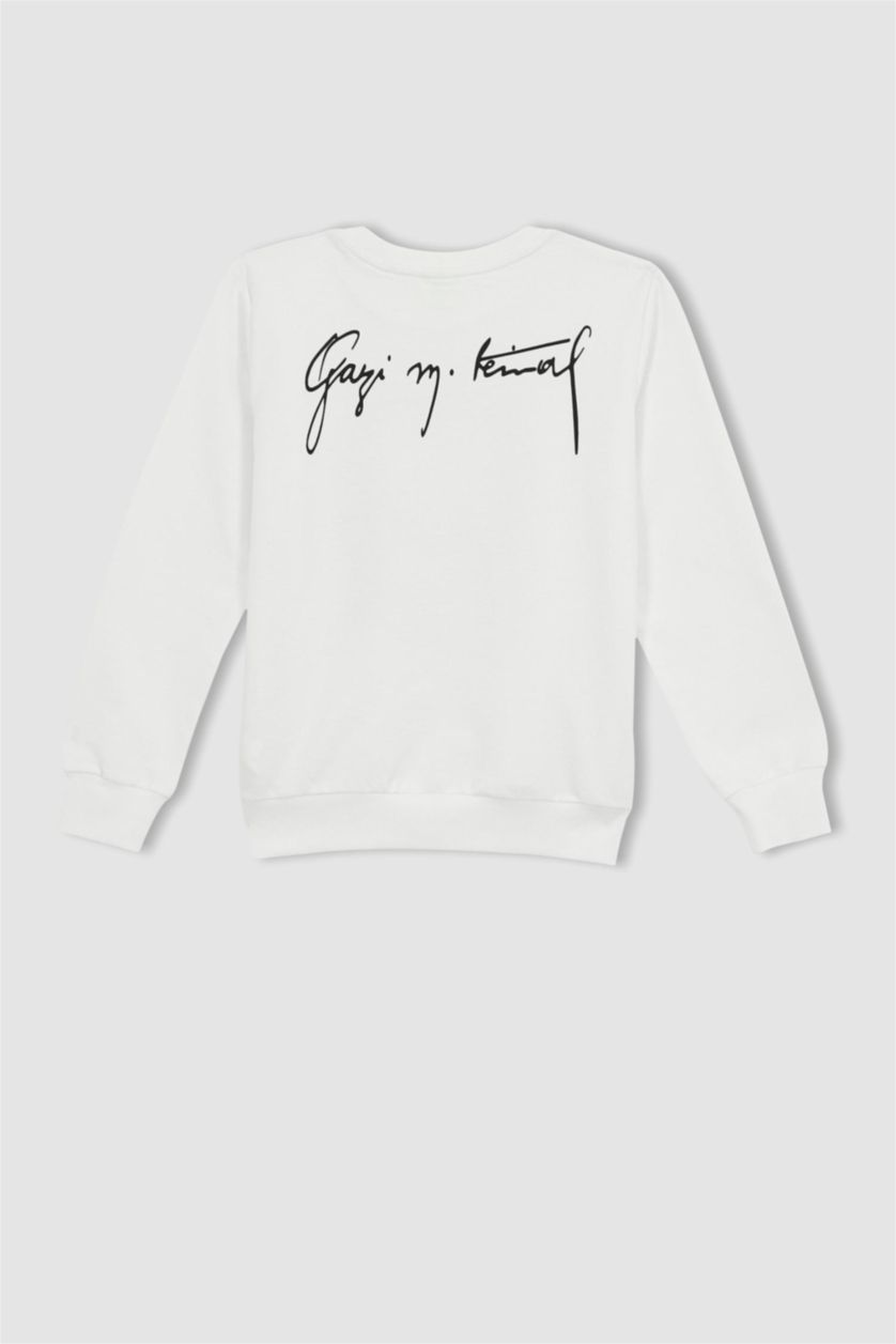 Хлопчачий Білий Світшот стандартного крою з тонкої тканини для хлопчиків